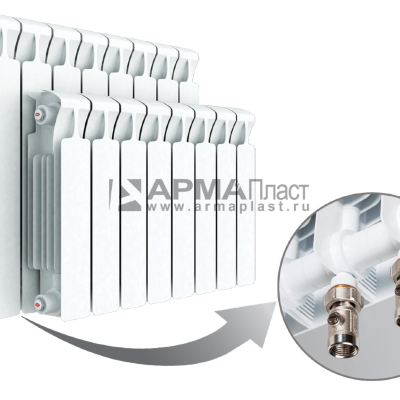 Радиатор биметаллический Rifar Monolit Ventil 500 мм 10 секций