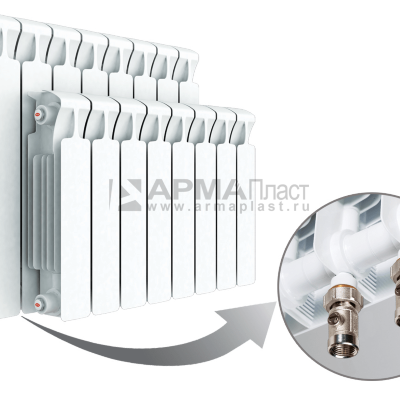 Радиатор биметаллический Rifar Monolit Ventil 500 мм 4 секции